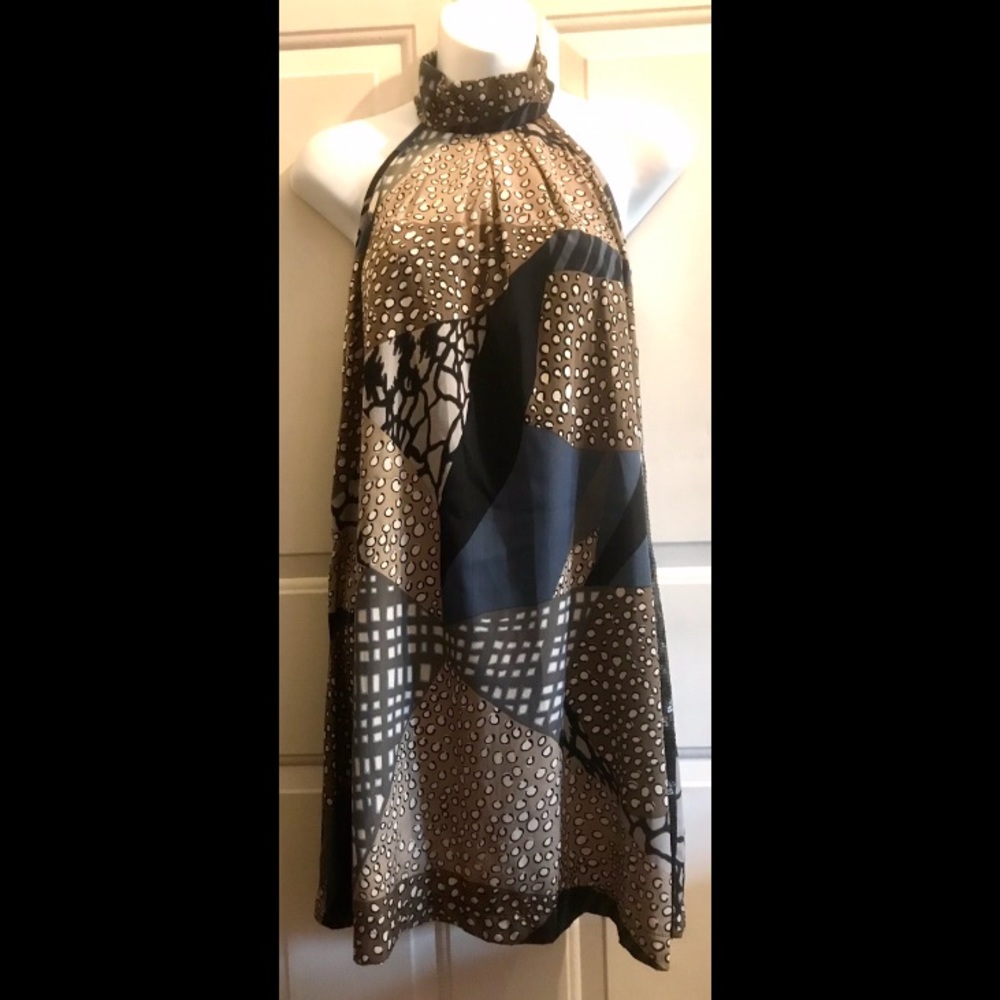 Unique & fun high neck sleeveless dress